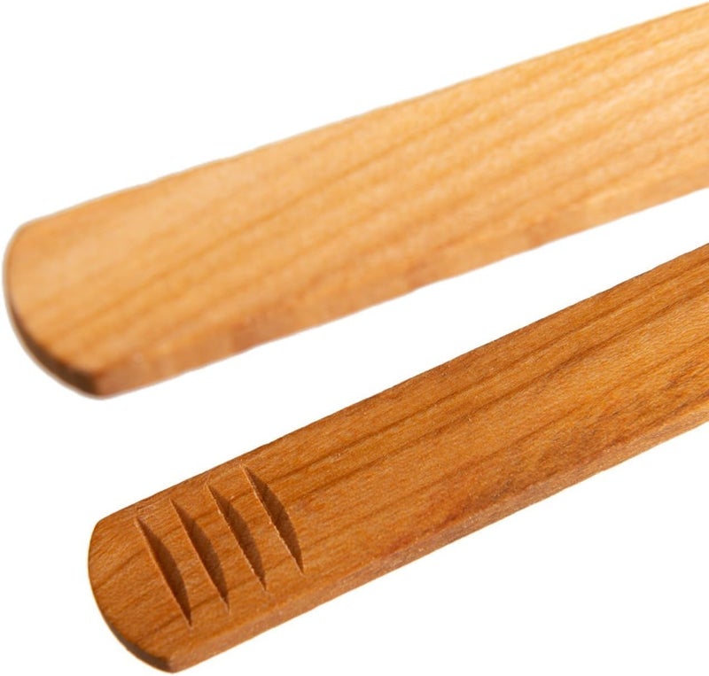 BICB Premium Cherry Wood Toaster Tongs â€“ 12-Inch Easy-Grip, Heat-Resistant Wooden Tongs for Toast, Salad, Meat, Vegetables & Grilling - Image 3